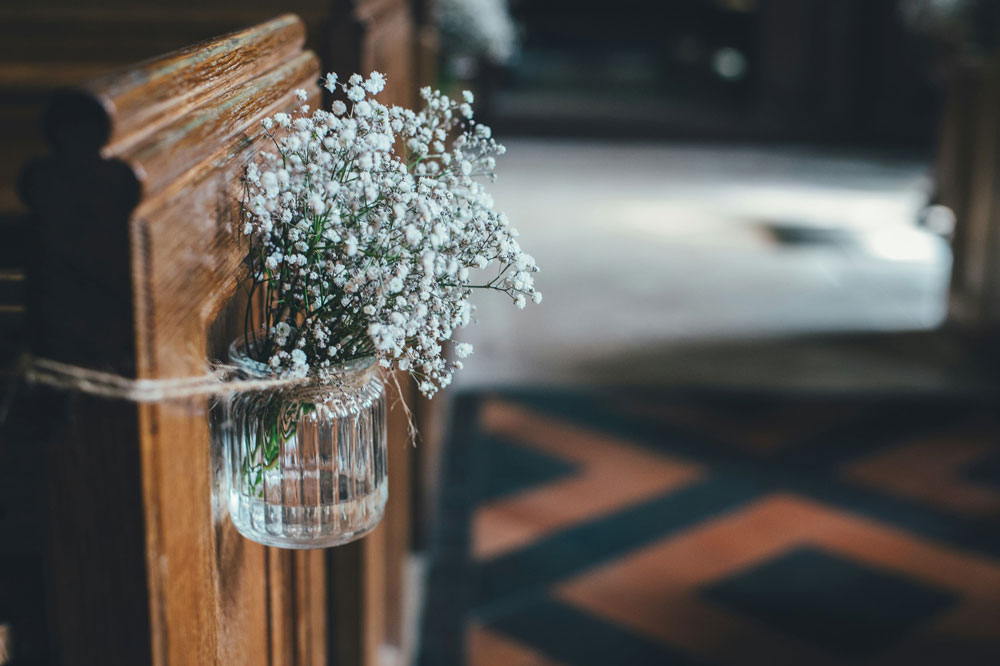 thal & rose decoration banc eglise